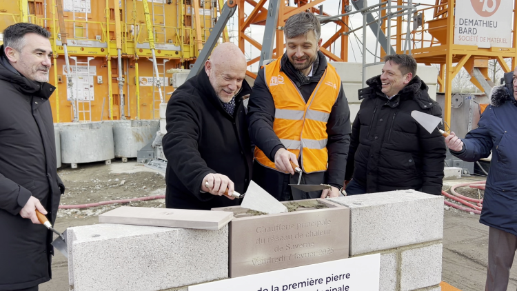 Pose de la première pierre de la chaufferie de Saverne